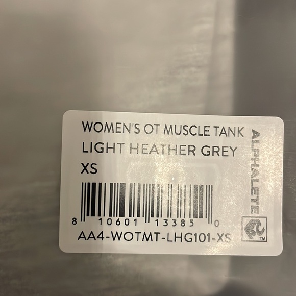 NWT ALPHALETE OT Muscle Cropped Tank size EXTRA SMALL Grey work out wear - Picture 7 of 8